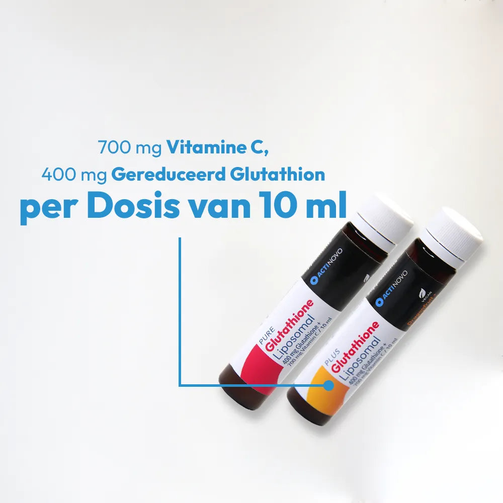Glutathion smaaktest Liposomaal | 5 x 10 ml met en 2 x 10 ml zonder aroma